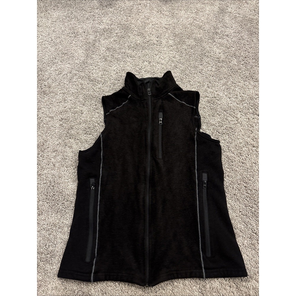 Kuhl Full Zip Black Fleece Men's Interceptr Vest, Size Large, Zipper Pockets